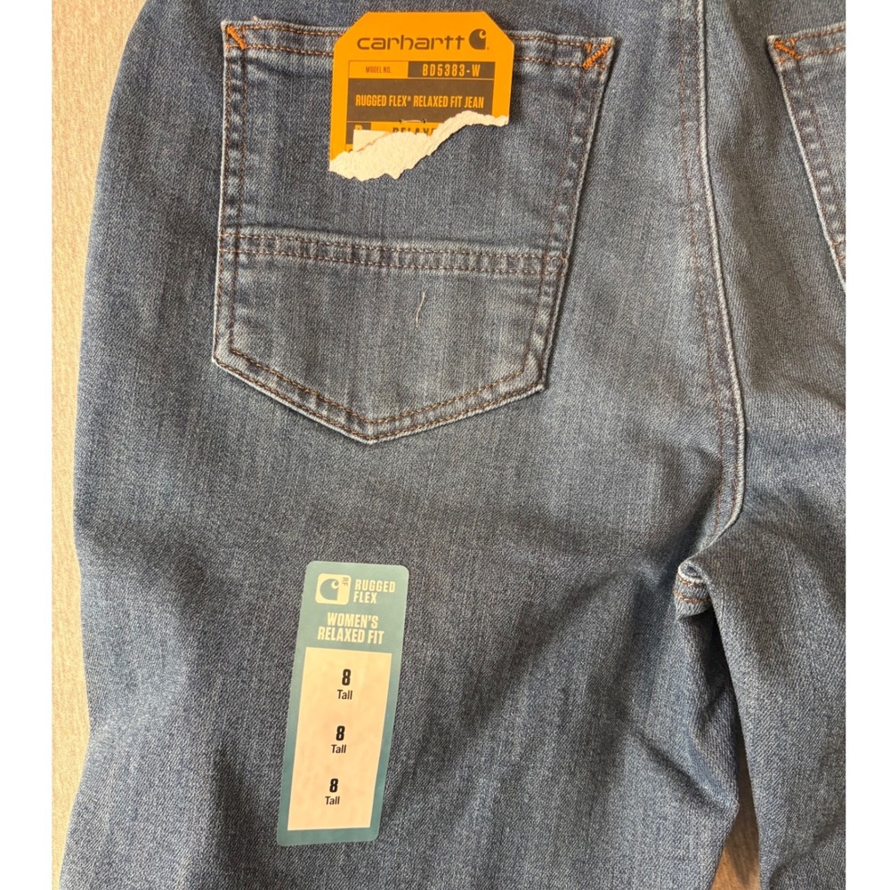 Carhartt Rugged Flex Relaxed Fit Jeans Womens 8 Tall - Picture 5 of 5